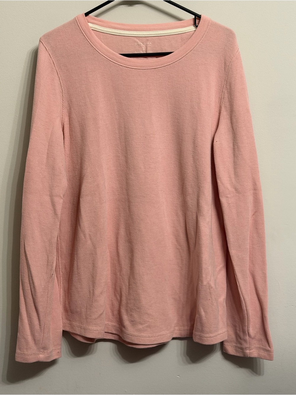 Sonoma Light Pink Long-Sleeve Crewneck Tee